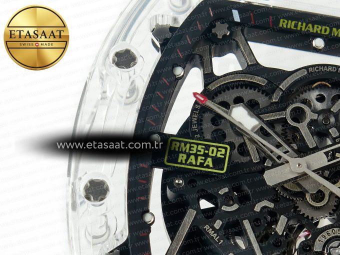 RM035 TRANSPARENT SONIC Best Edition Skeleton Dial on White Rubber Strap Clone RMUL2 V2 - Görsel 13