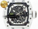 RM035 TRANSPARENT SONIC Best Edition Skeleton Dial on White Rubber Strap Clone RMUL2 V2 - Görsel 4