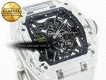 RM035 TRANSPARENT SONIC Best Edition Skeleton Dial on White Rubber Strap Clone RMUL2 V2 - Görsel 5