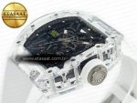 RM035 TRANSPARENT SONIC Best Edition Skeleton Dial on White Rubber Strap Clone RMUL2 V2 - Görsel 6