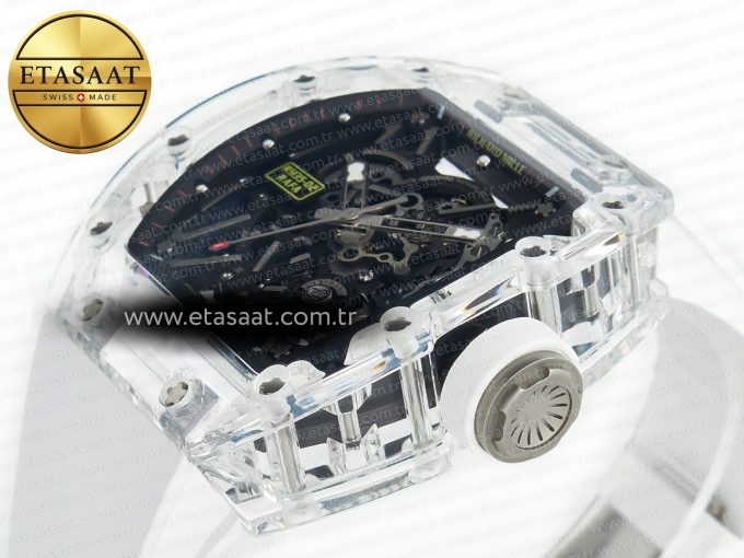RM035 TRANSPARENT SONIC Best Edition Skeleton Dial on White Rubber Strap Clone RMUL2 V2 - Görsel 6