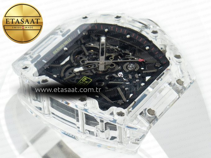 RM035 TRANSPARENT SONIC Best Edition Skeleton Dial on White Rubber Strap Clone RMUL2 V2 - Görsel 7