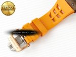 RM052-05 Brown Ceramic Bezel Carbon Case YSF Best Edition Skeleton Dial on Orange Rubber Strap Tourbillon - Görsel 20