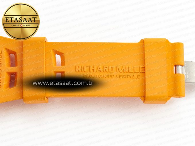 RM052-05 Brown Ceramic Bezel Carbon Case YSF Best Edition Skeleton Dial on Orange Rubber Strap Tourbillon - Görsel 25