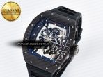 RM055 NTPT UOKF 1:1 Best Edition Black Inner Bezel Black Crown on Black Rubber Strap RMUL2 Super Clone