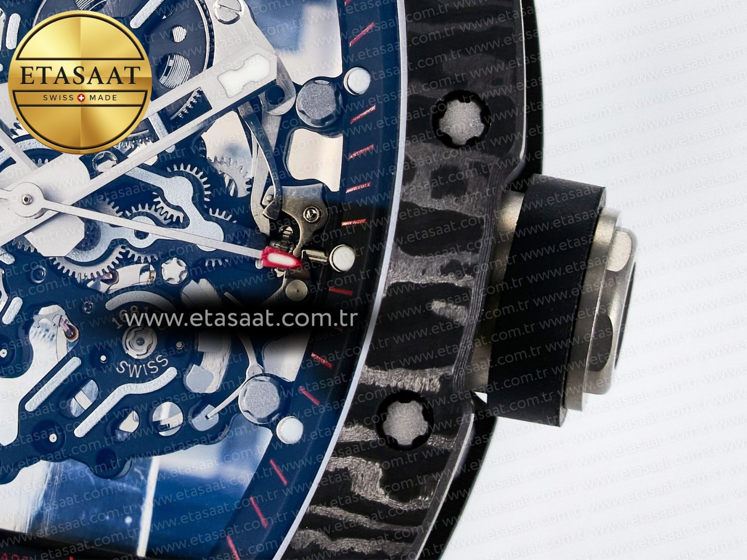 RM055 NTPT UOKF 1:1 Best Edition Black Inner Bezel Black Crown on Black Rubber Strap RMUL2 Super Clone - Görsel 12