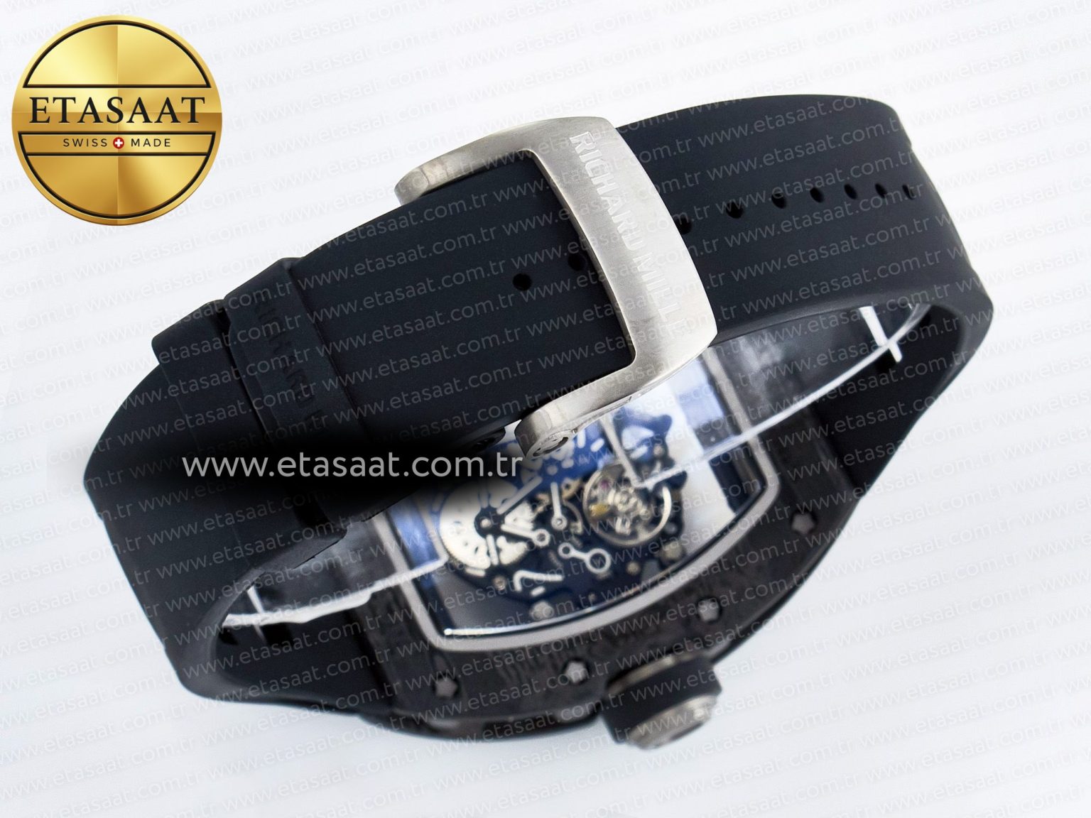RM055 NTPT UOKF 1:1 Best Edition Black Inner Bezel Black Crown on Black Rubber Strap RMUL2 Super Clone - Görsel 16