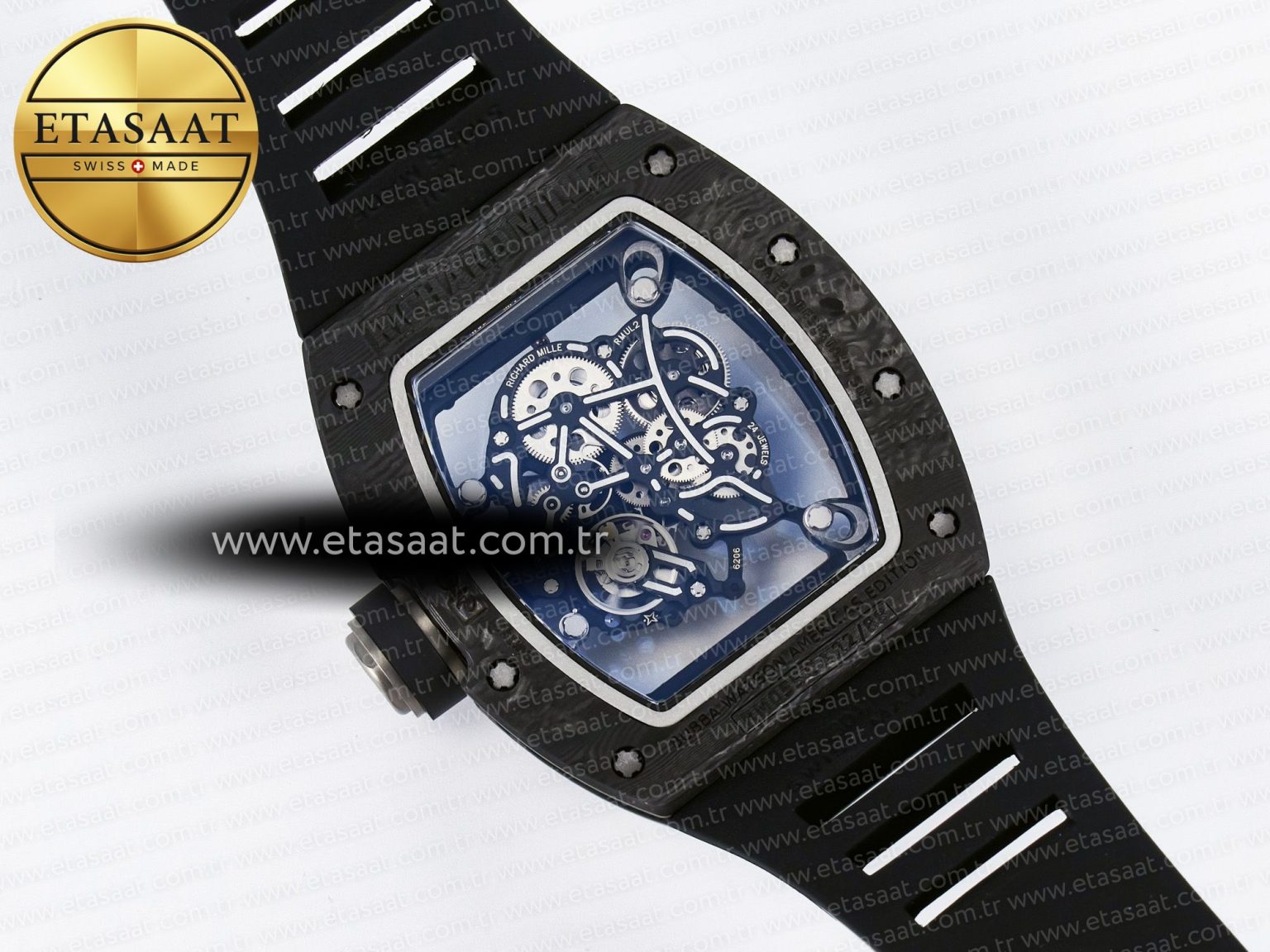 RM055 NTPT UOKF 1:1 Best Edition Black Inner Bezel Black Crown on Black Rubber Strap RMUL2 Super Clone - Görsel 17