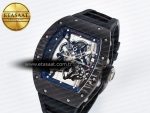 RM055 NTPT UOKF 1:1 Best Edition Black Inner Bezel Black Crown on Black Rubber Strap RMUL2 Super Clone - Görsel 2