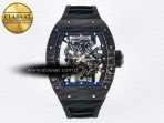 RM055 NTPT UOKF 1:1 Best Edition Black Inner Bezel Black Crown on Black Rubber Strap RMUL2 Super Clone - Görsel 3