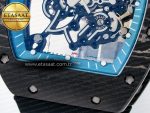 RM055 NTPT UOKF 1:1 Best Edition Blue Inner Bezel Black Crown on Black Rubber Strap RMUL2 Super Clone - Görsel 12