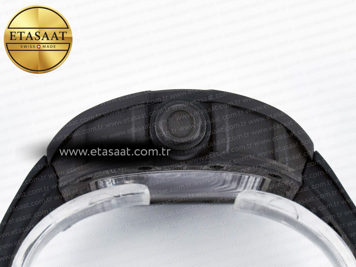 RM055 NTPT UOKF 1:1 Best Edition Blue Inner Bezel Black Crown on Black Rubber Strap RMUL2 Super Clone - Görsel 14