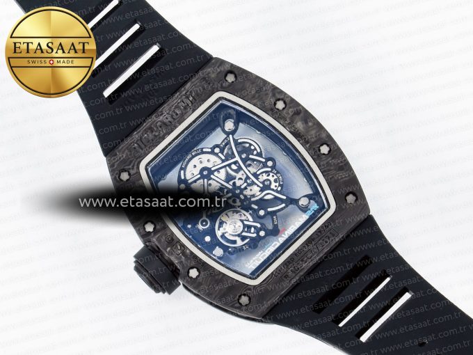 RM055 NTPT UOKF 1:1 Best Edition Blue Inner Bezel Black Crown on Black Rubber Strap RMUL2 Super Clone - Görsel 16