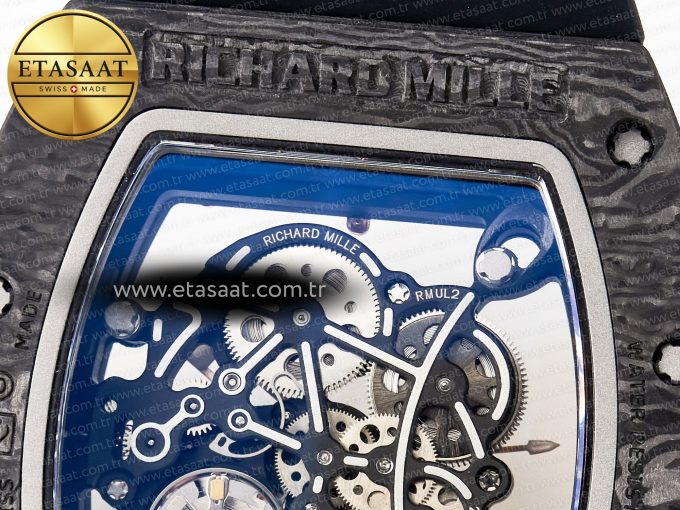RM055 NTPT UOKF 1:1 Best Edition Blue Inner Bezel Black Crown on Black Rubber Strap RMUL2 Super Clone - Görsel 18