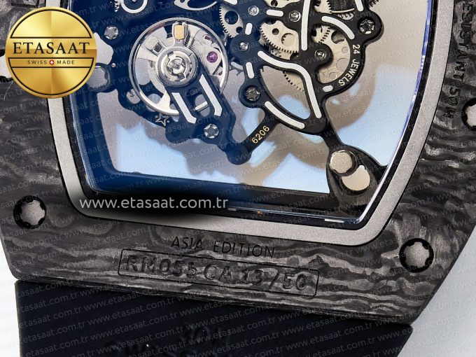 RM055 NTPT UOKF 1:1 Best Edition Blue Inner Bezel Black Crown on Black Rubber Strap RMUL2 Super Clone - Görsel 19