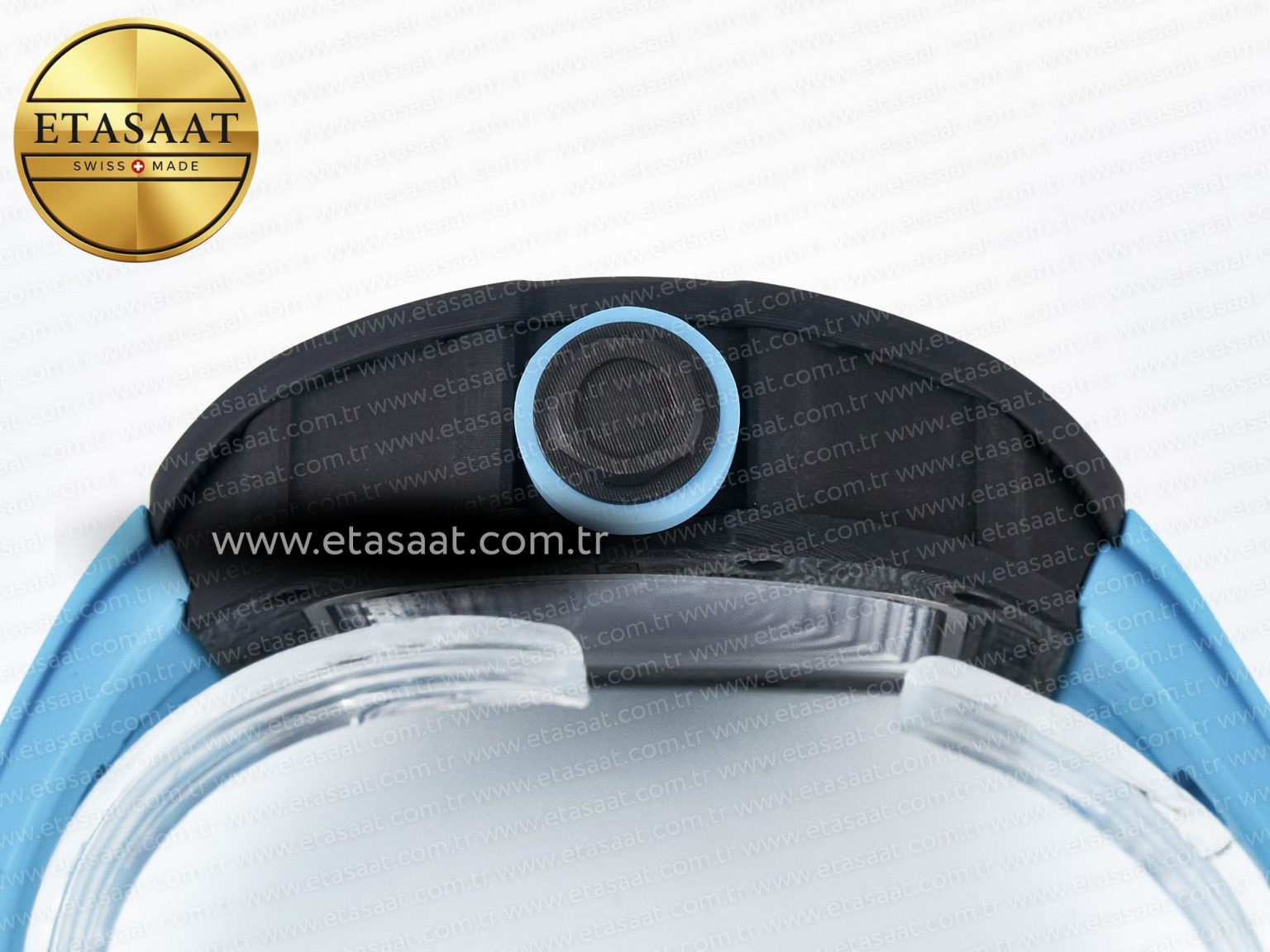 RM055 NTPT UOKF 1:1 Best Edition Blue Inner Bezel Black Crown on Blue Rubber Strap RMUL2 Super Clone - Görsel 14