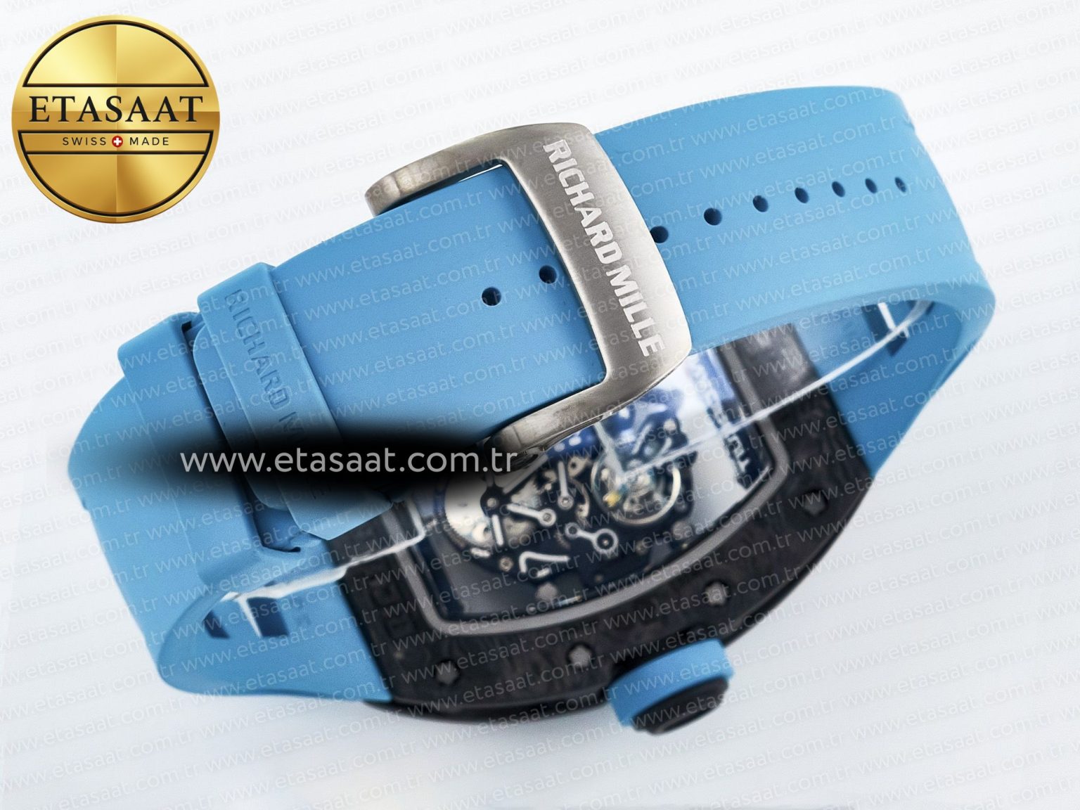 RM055 NTPT UOKF 1:1 Best Edition Blue Inner Bezel Black Crown on Blue Rubber Strap RMUL2 Super Clone - Görsel 15