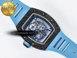 RM055 NTPT UOKF 1:1 Best Edition Blue Inner Bezel Black Crown on Blue Rubber Strap RMUL2 Super Clone - Görsel 16