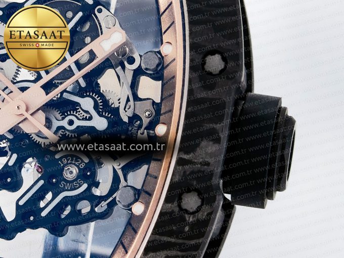 RM055 NTPT UOKF 1:1 Best Edition RG Inner Bezel Black Crown on Black Rubber Strap RMUL2 Super Clone - Görsel 11