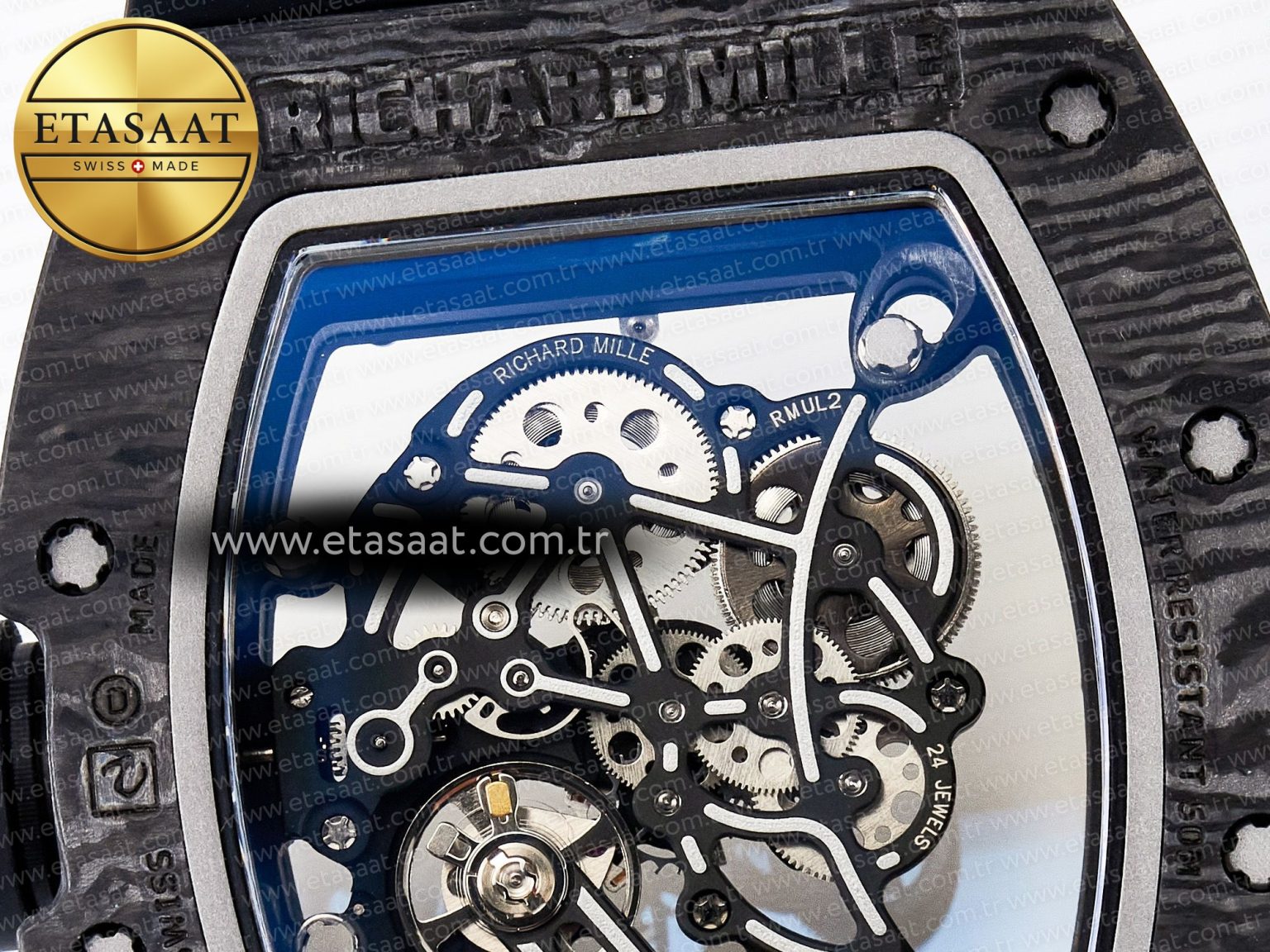 RM055 NTPT UOKF 1:1 Best Edition RG Inner Bezel Black Crown on Black Rubber Strap RMUL2 Super Clone - Görsel 17