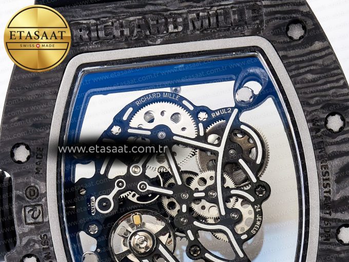 RM055 NTPT UOKF 1:1 Best Edition RG Inner Bezel Black Crown on Black Rubber Strap RMUL2 Super Clone - Görsel 17