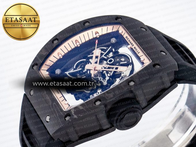 RM055 NTPT UOKF 1:1 Best Edition RG Inner Bezel Black Crown on Black Rubber Strap RMUL2 Super Clone - Görsel 6