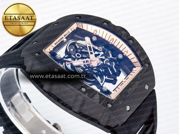 RM055 NTPT UOKF 1:1 Best Edition RG Inner Bezel Black Crown on Black Rubber Strap RMUL2 Super Clone - Görsel 7