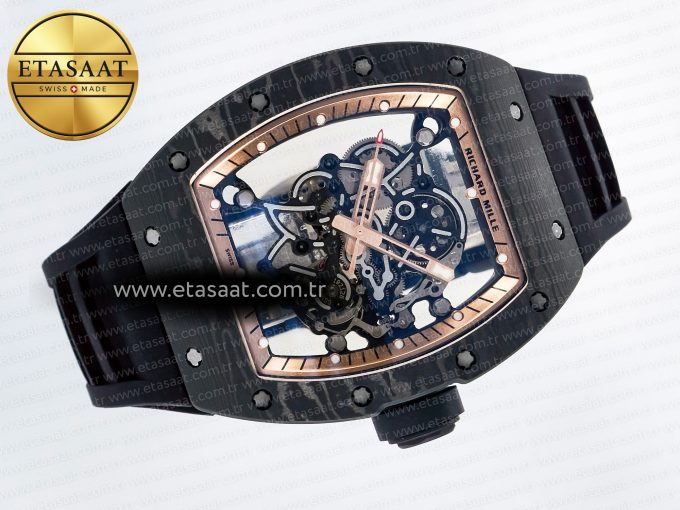 RM055 NTPT UOKF 1:1 Best Edition RG Inner Bezel Black Crown on Black Rubber Strap RMUL2 Super Clone - Görsel 8