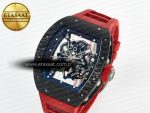 RM055 Ti/NTPT UOKF 1:1 Best Edition Black Inner Bezel Red Crown on Red Rubber Strap RMUL2 Super Clone