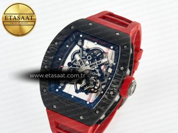 RM055 Ti/NTPT UOKF 1:1 Best Edition Black Inner Bezel Red Crown on Red Rubber Strap RMUL2 Super Clone