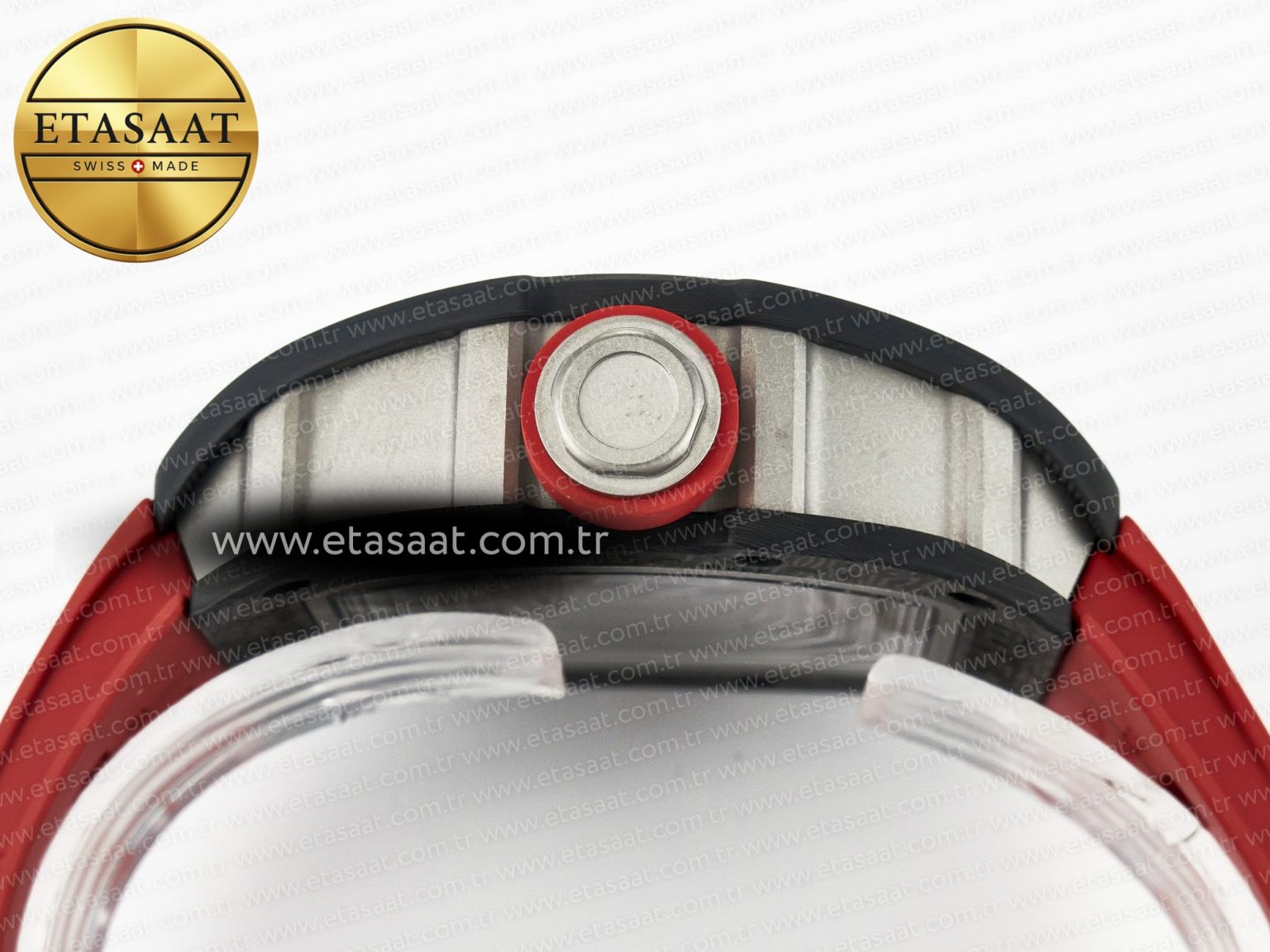 RM055 Ti/NTPT UOKF 1:1 Best Edition Black Inner Bezel Red Crown on Red Rubber Strap RMUL2 Super Clone - Görsel 14