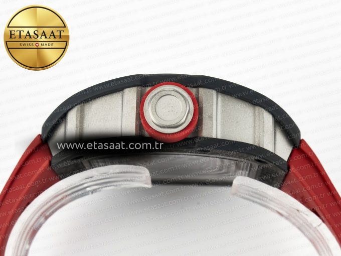 RM055 Ti/NTPT UOKF 1:1 Best Edition Black Inner Bezel Red Crown on Red Rubber Strap RMUL2 Super Clone - Görsel 14