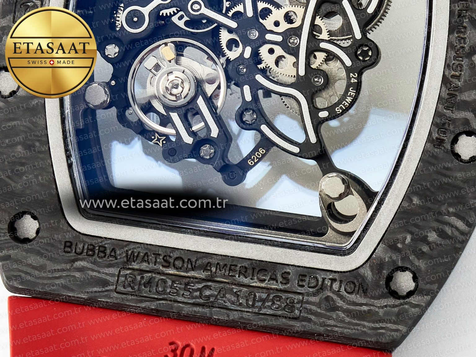 RM055 Ti/NTPT UOKF 1:1 Best Edition Black Inner Bezel Red Crown on Red Rubber Strap RMUL2 Super Clone - Görsel 18