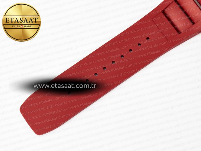 RM055 Ti/NTPT UOKF 1:1 Best Edition Black Inner Bezel Red Crown on Red Rubber Strap RMUL2 Super Clone - Görsel 19