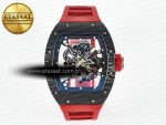 RM055 Ti/NTPT UOKF 1:1 Best Edition Black Inner Bezel Red Crown on Red Rubber Strap RMUL2 Super Clone - Görsel 3