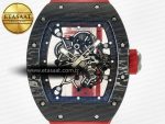 RM055 Ti/NTPT UOKF 1:1 Best Edition Black Inner Bezel Red Crown on Red Rubber Strap RMUL2 Super Clone - Görsel 4