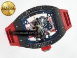 RM055 Ti/NTPT UOKF 1:1 Best Edition Black Inner Bezel Red Crown on Red Rubber Strap RMUL2 Super Clone - Görsel 8