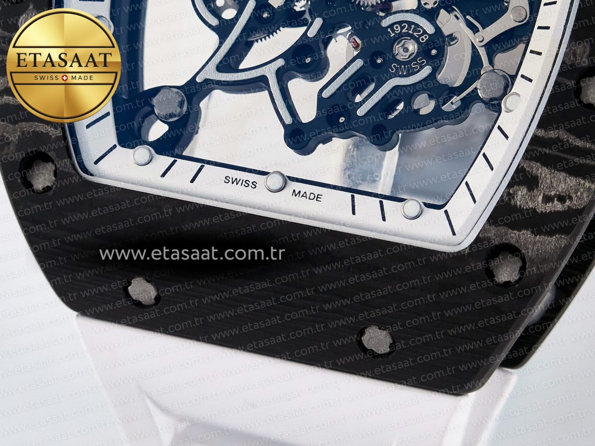 RM055 Ti/NTPT UOKF 1:1 Best Edition White/Black Inner Bezel White Crown on White Rubber Strap RMUL2 Super Clone - Görsel 12