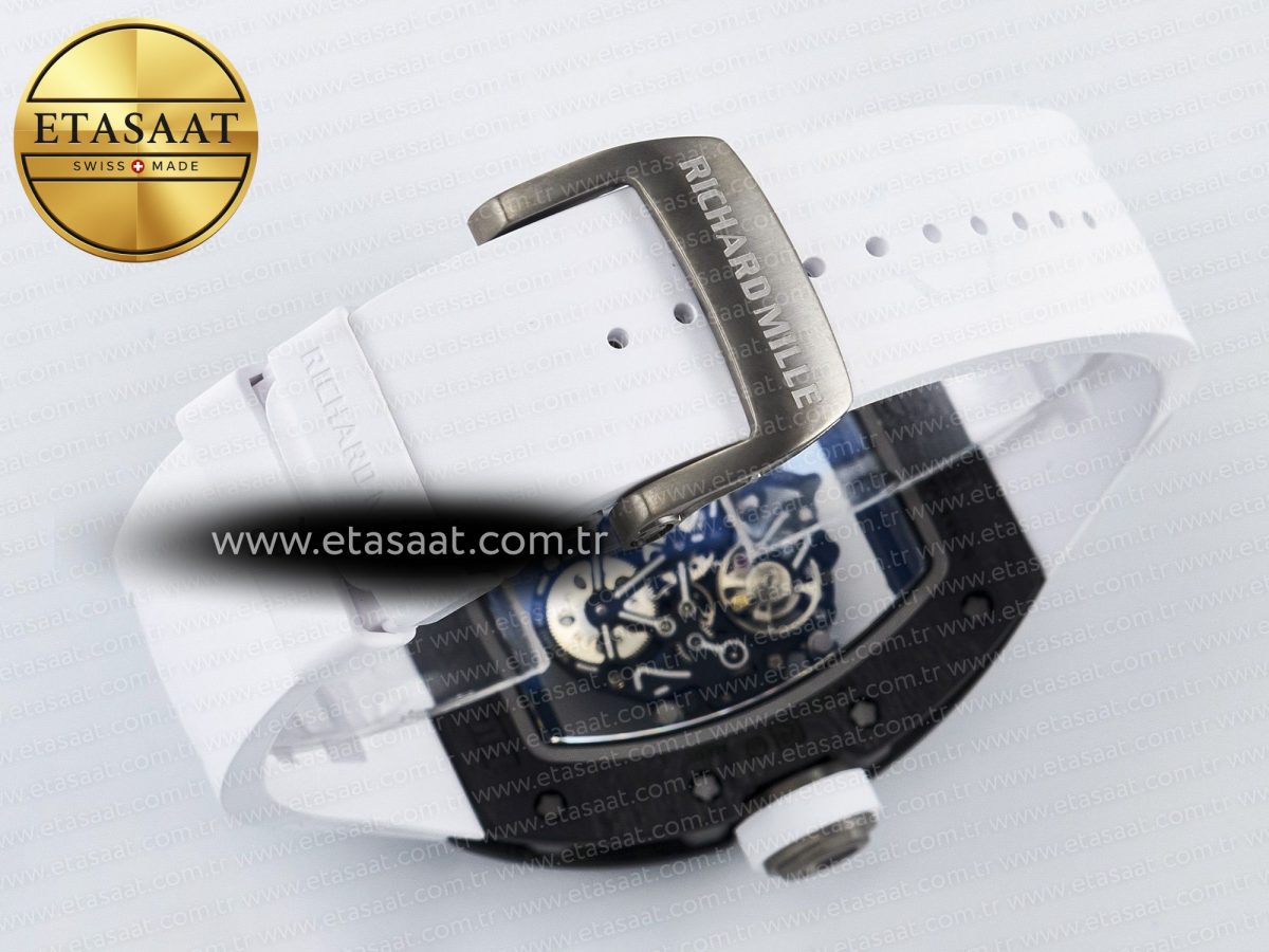 RM055 Ti/NTPT UOKF 1:1 Best Edition White/Black Inner Bezel White Crown on White Rubber Strap RMUL2 Super Clone - Görsel 15