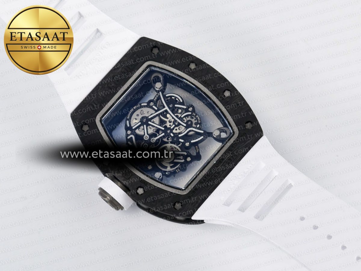 RM055 Ti/NTPT UOKF 1:1 Best Edition White/Black Inner Bezel White Crown on White Rubber Strap RMUL2 Super Clone - Görsel 16