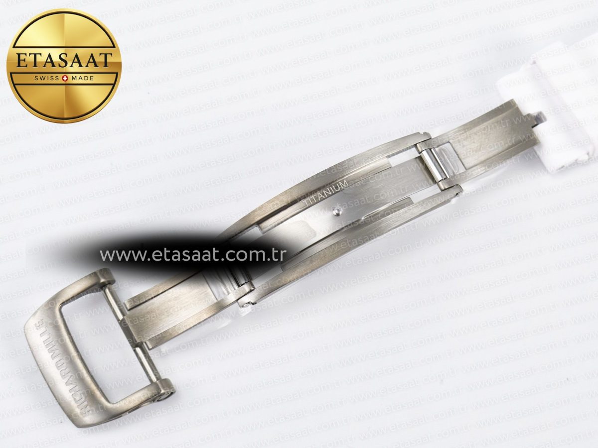 RM055 Ti/NTPT UOKF 1:1 Best Edition White/Black Inner Bezel White Crown on White Rubber Strap RMUL2 Super Clone - Görsel 24