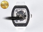 RM055 Ti/NTPT UOKF 1:1 Best Edition White/Black Inner Bezel White Crown on White Rubber Strap RMUL2 Super Clone - Görsel 3
