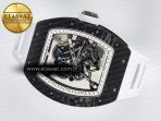 RM055 Ti/NTPT UOKF 1:1 Best Edition White/Black Inner Bezel White Crown on White Rubber Strap RMUL2 Super Clone - Görsel 9