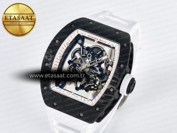 RM055 Ti/NTPT UOKF 1:1 Best Edition White/Red Inner Bezel White Crown on White Rubber Strap RMUL2 Super Clone