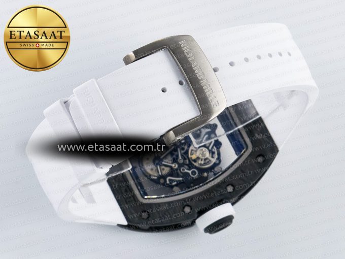 RM055 Ti/NTPT UOKF 1:1 Best Edition White/Red Inner Bezel White Crown on White Rubber Strap RMUL2 Super Clone - Görsel 15