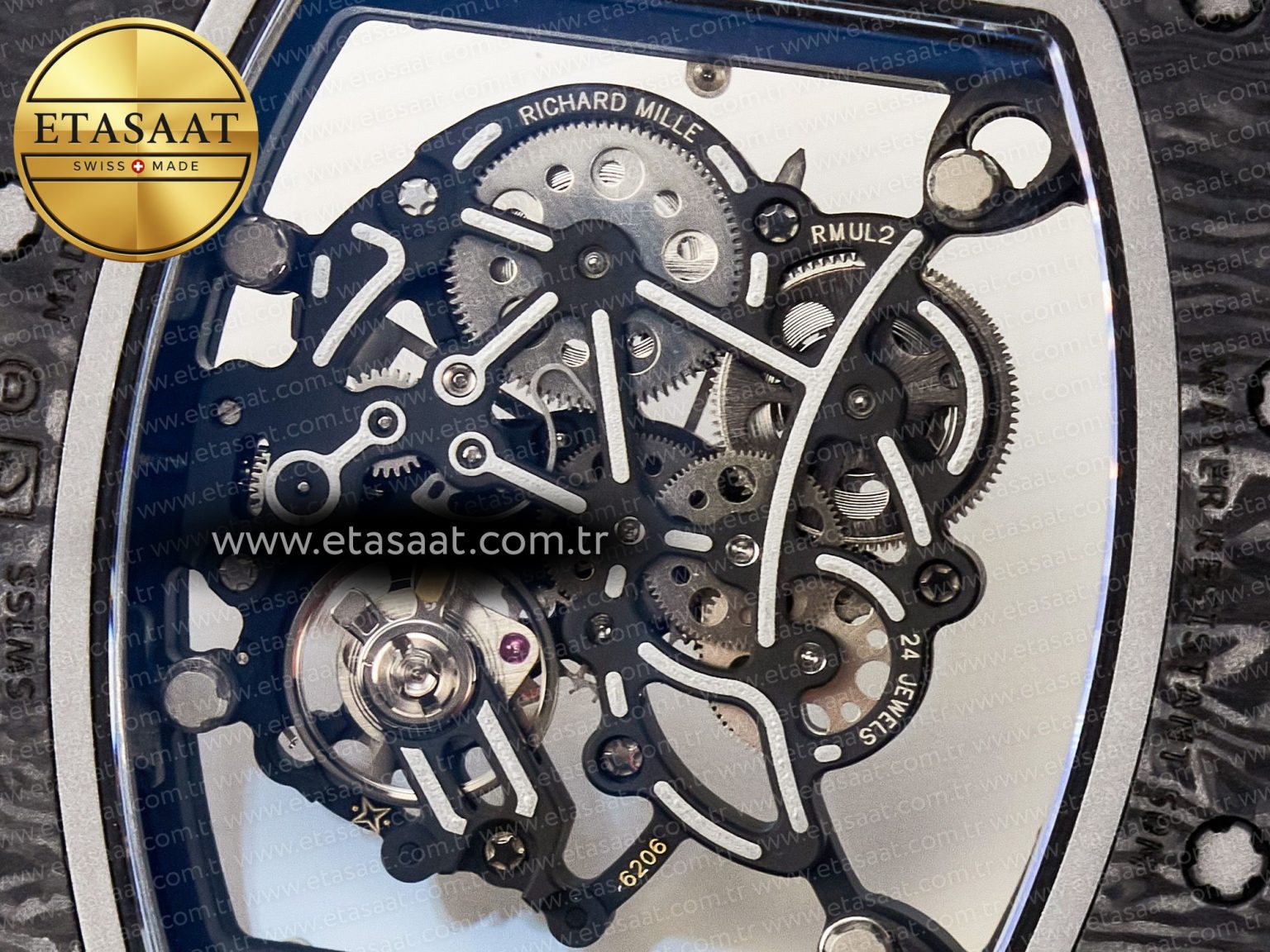 RM055 Ti/NTPT UOKF 1:1 Best Edition White/Red Inner Bezel White Crown on White Rubber Strap RMUL2 Super Clone - Görsel 17