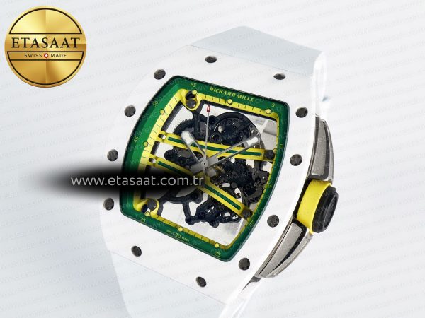RM061 White Ceramic ZF 1:1 Best Edition on White Rubber Strap RMUL2 Super Clone