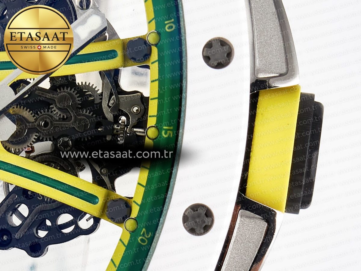 RM061 White Ceramic ZF 1:1 Best Edition on White Rubber Strap RMUL2 Super Clone - Görsel 11