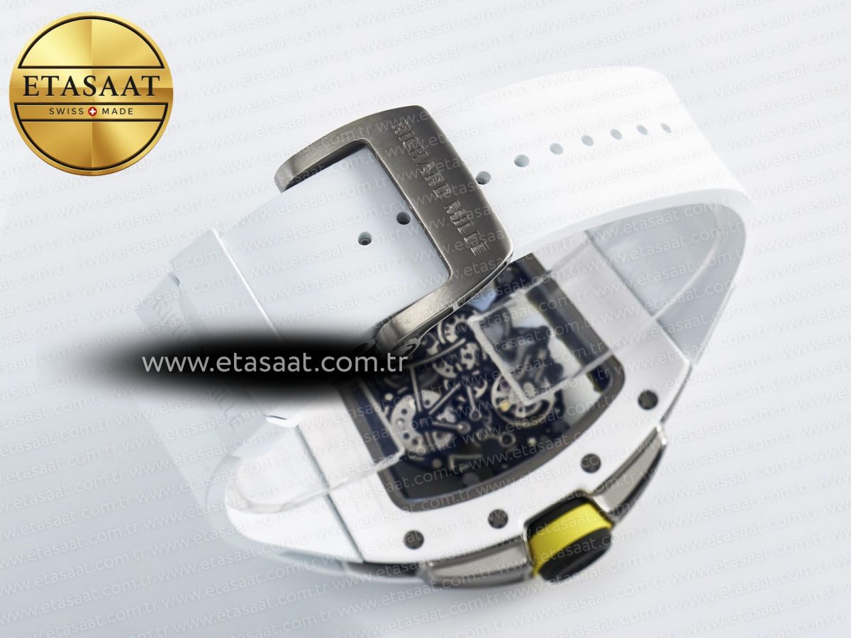 RM061 White Ceramic ZF 1:1 Best Edition on White Rubber Strap RMUL2 Super Clone - Görsel 15