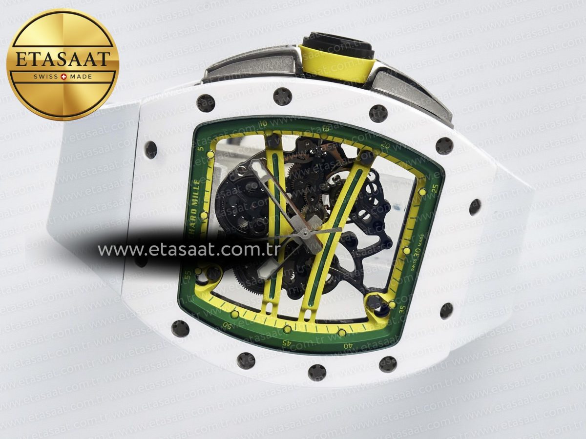 RM061 White Ceramic ZF 1:1 Best Edition on White Rubber Strap RMUL2 Super Clone - Görsel 9